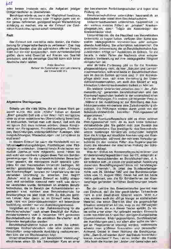 Vorschauseite 5: Stellungsnahme zum Entwurf eines Gesetzes über nichtärztliche Heilberufe in der Geburtshilfe u. in der Krankenpflege