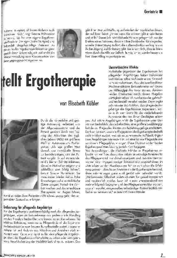 Vorschauseite 2: Bevölkerungsentwicklung stellt Ergotherapie vor neuen Herausforderungen