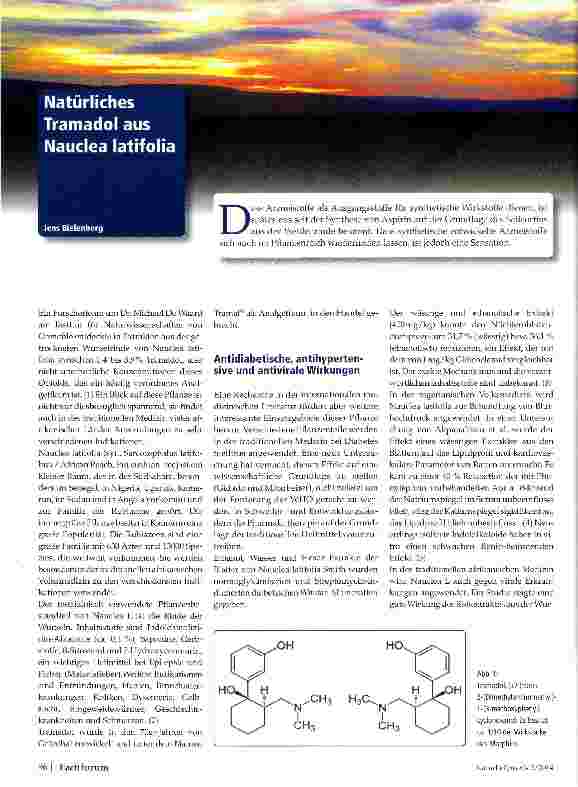 Vorschauseite 1: Natürliches Tramadol aus Nauclea latifolia