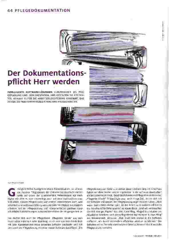 Vorschauseite 1: Der Dokumentationspflicht Herr werden