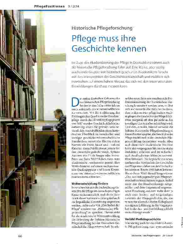 Vorschauseite 1: Pflege muss ihre Geschichte kennen