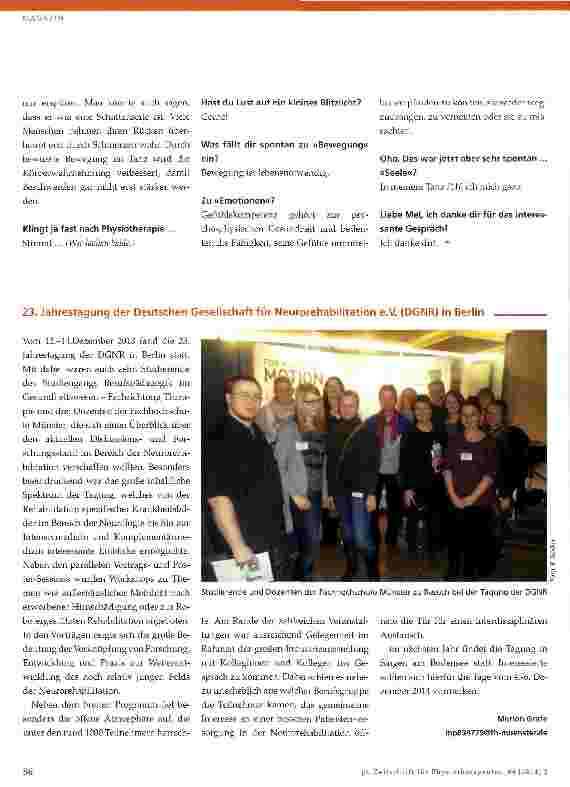 Vorschauseite 3: Stankos Sprechstunde - Nr. 14Im Gespräch über Tanztherapie mit Melanie Nowak