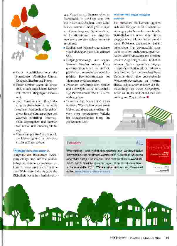 Vorschauseite 2: Demenzfreundliches Wohnumfeld Anregungen für die Planung und Gestaltung