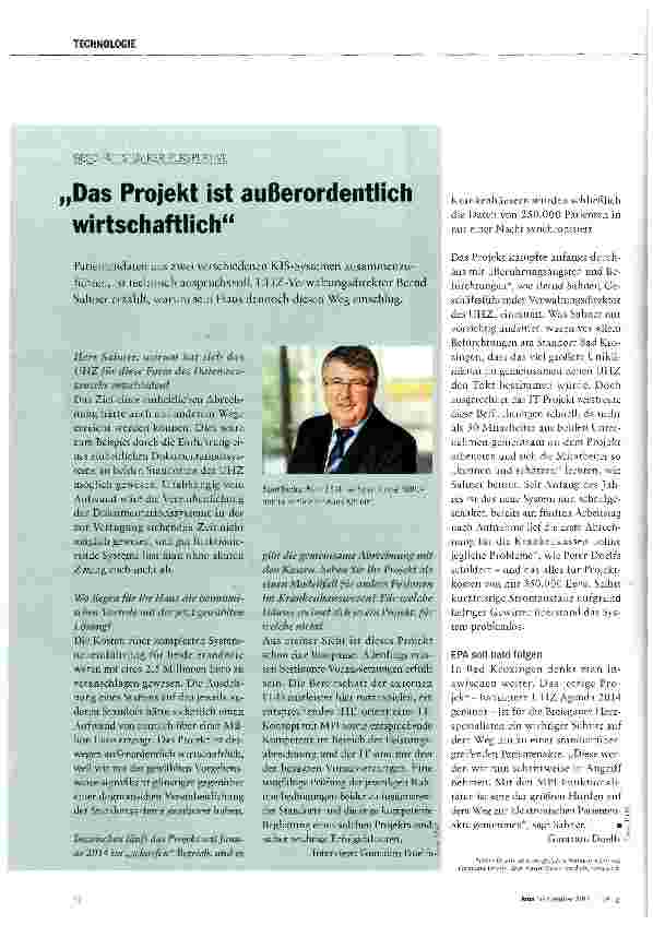 Vorschauseite 3: Zwei Kliniken -eine gemeinsame Sprache