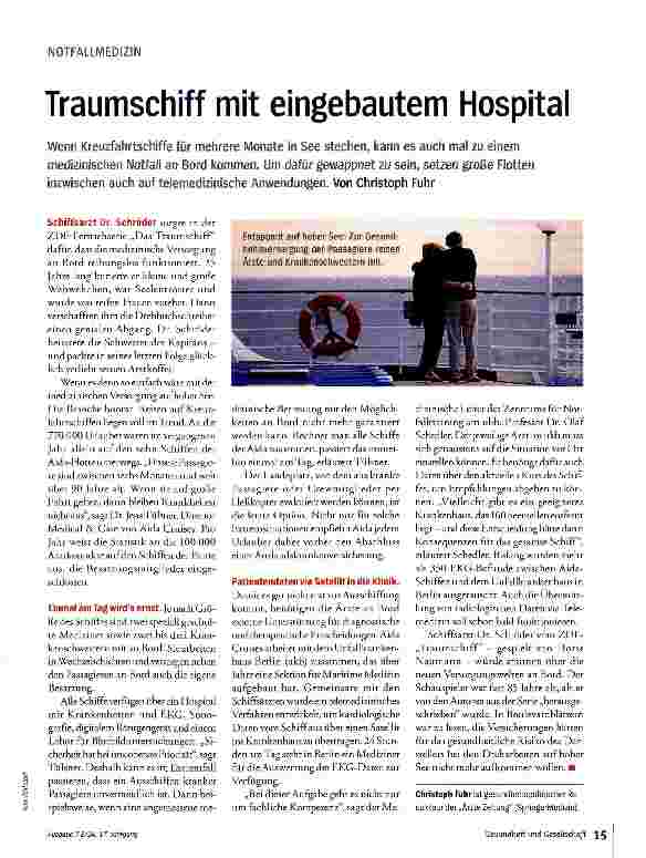 Vorschauseite 1: Traumschiff mit eingebautem Hospital