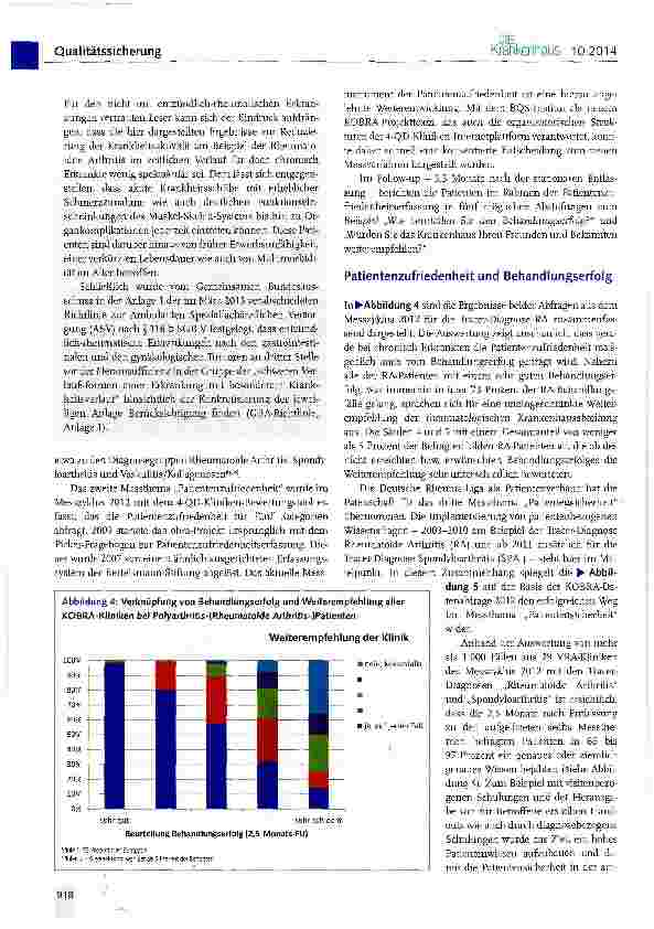 Vorschauseite 5: Das „KOBRA-Qualitätsprojekt -Verleihung eines Qualitätssiegels an Einrichtungen der akutstationären Rheumatologie
