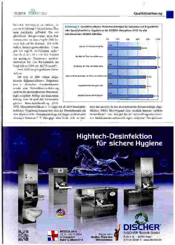 Vorschauseite 6: Das „KOBRA-Qualitätsprojekt -Verleihung eines Qualitätssiegels an Einrichtungen der akutstationären Rheumatologie