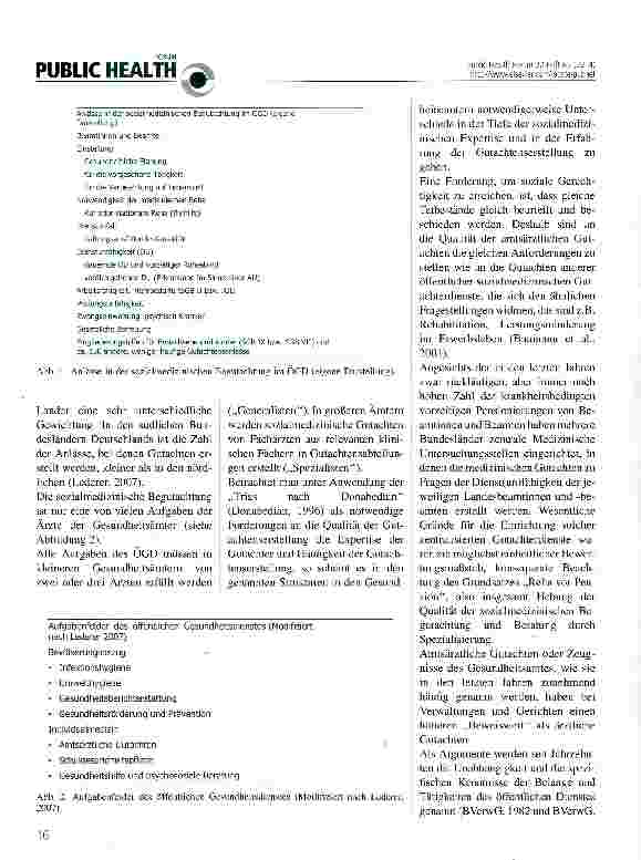 Vorschauseite 2: Sozialmedizinische Begutachtung als Aufgabe des öffentlichen Gesundheitsdienstes