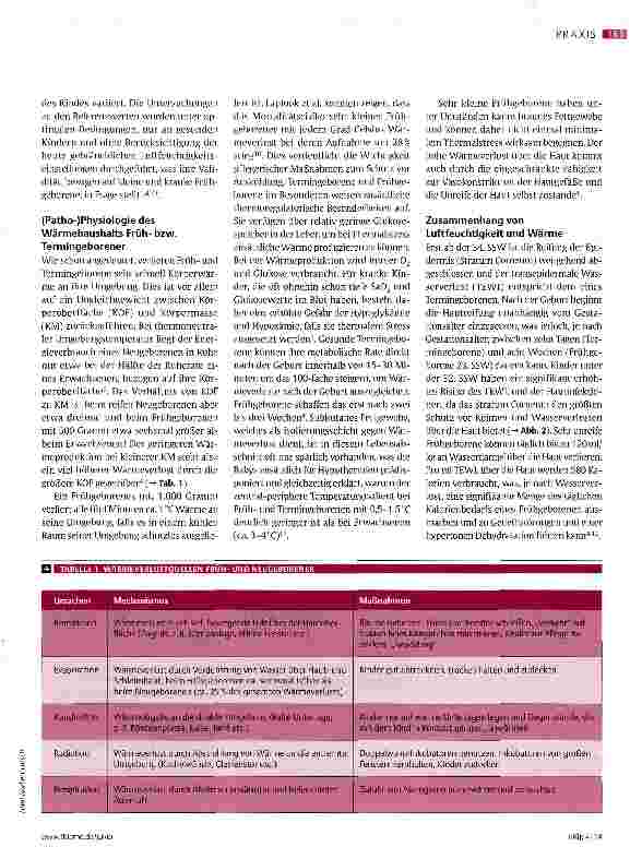 Vorschauseite 3: Postnatale Temperaturregulation Frühund Termingeborener (Teil 1) Vom Nutzen der zentral-peripheren Temperaturgradientenmessung