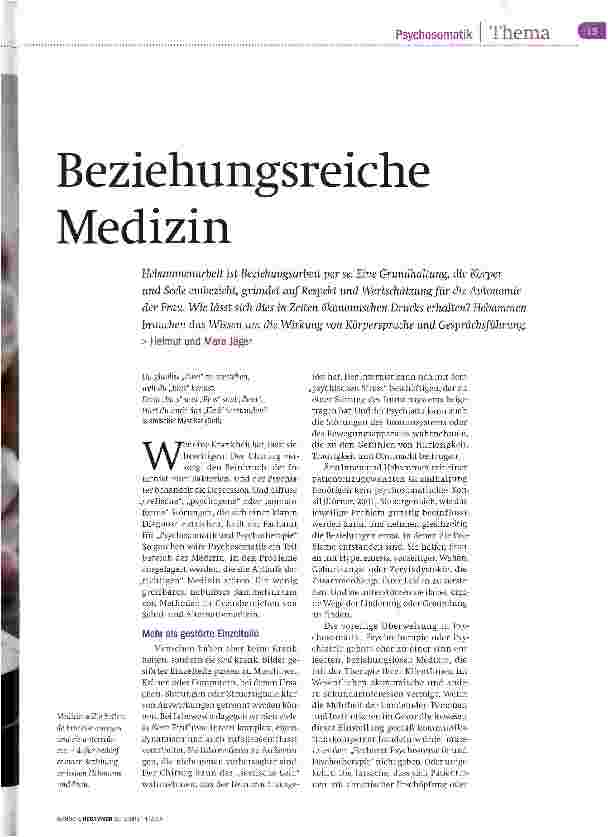Vorschauseite 2: Beziehungsreiche Medizin