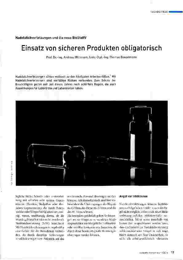 Vorschauseite 1: Einsatz von sicheren Produkten obligatorisch
