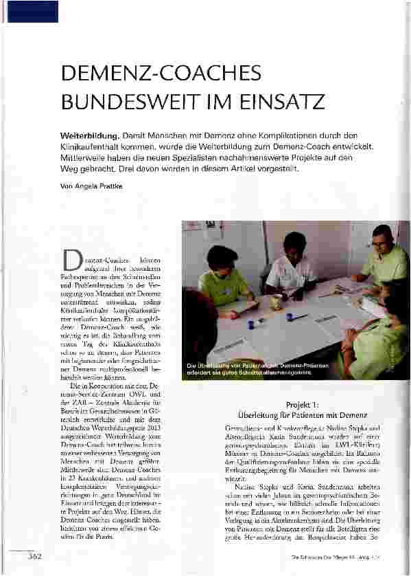 Vorschauseite 1: DEMENZ-COACH ES BUNDESWEIT IM EINSATZ