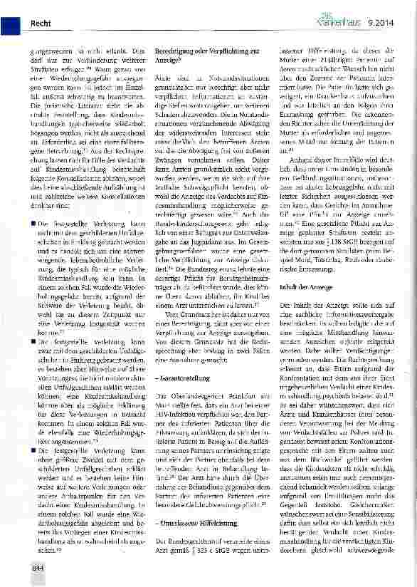 Vorschauseite 5: Ärztliche Schweigepflicht bei Verdacht auf Kindesmisshandlung