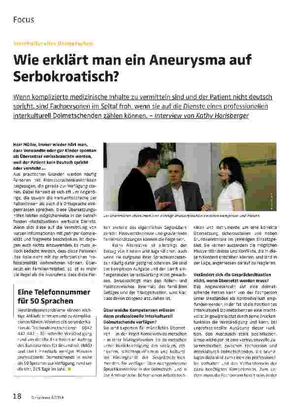 Vorschauseite 1: Wie erklärt man ein Aneurysma auf Serbokroatisch?