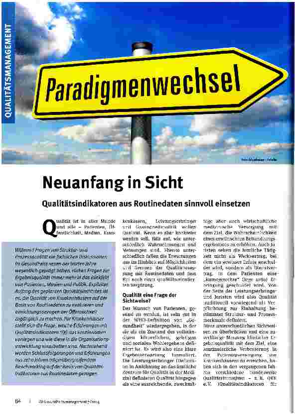 Vorschauseite 1: Neuanfang in Sicht