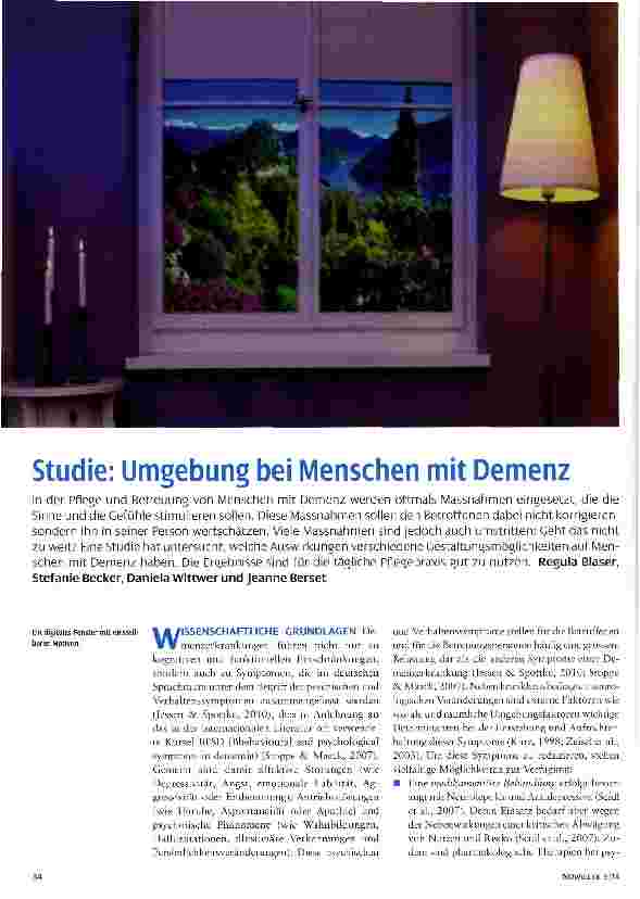 Vorschauseite 1: Studie: Umgebung bei Menschen mit Demenz