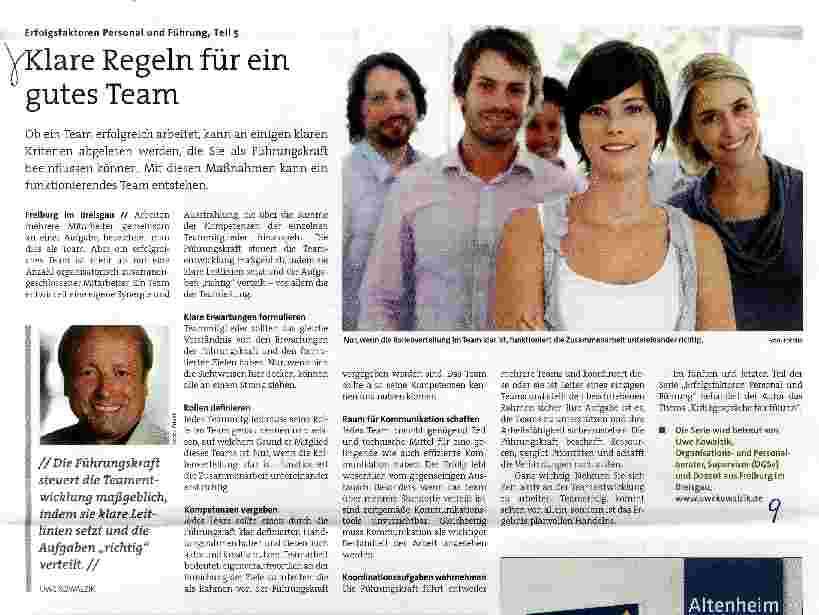 Vorschauseite 1: Erfolgsfaktoren Personal und Führung, Teil 5 Klare Regeln für ein gutes Team