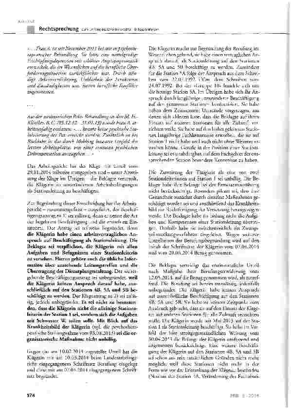 Vorschauseite 3: Zum Umfang des Direktionsrechts - billiges Ermessen BGB § 315 Abs. 3 Satz 2, § 611 Abs. 1; GewO § 106