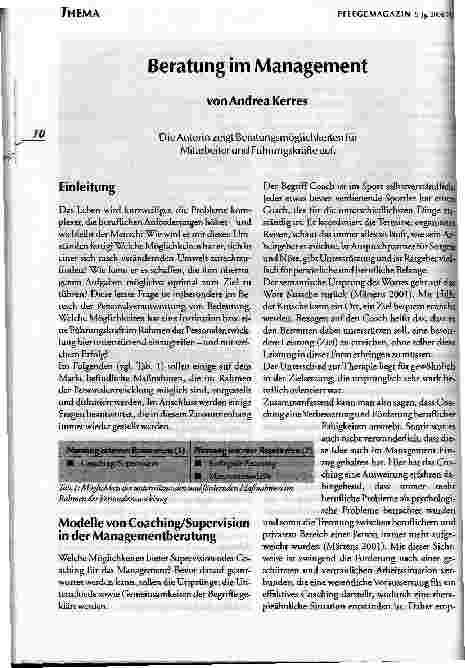 Vorschauseite 1: Beratung im Management