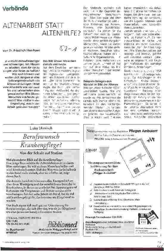 Vorschauseite 1: Altenarbeit statt Altenhilfe?