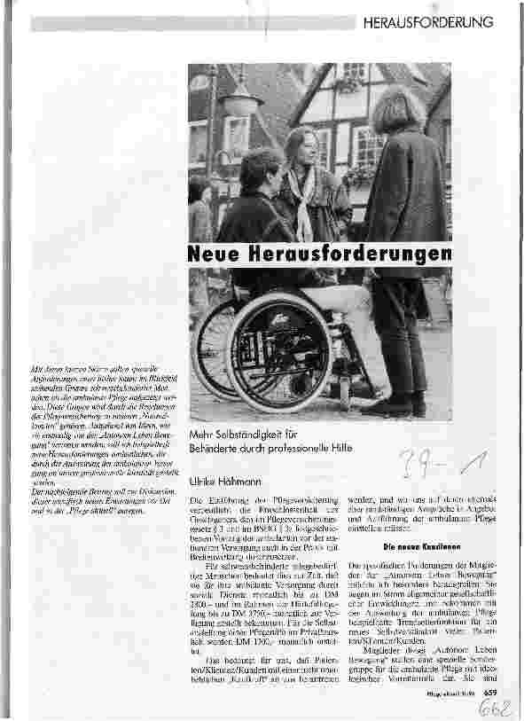 Vorschauseite 1: Neue Herausforderungen Mehr Selbständigkeit für Behinderte durch professionelle Hilfe