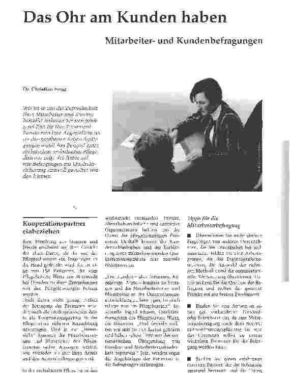 Vorschauseite 1: Das Ohr am Kunden habenMitarbeiterund Kundenbefragungen