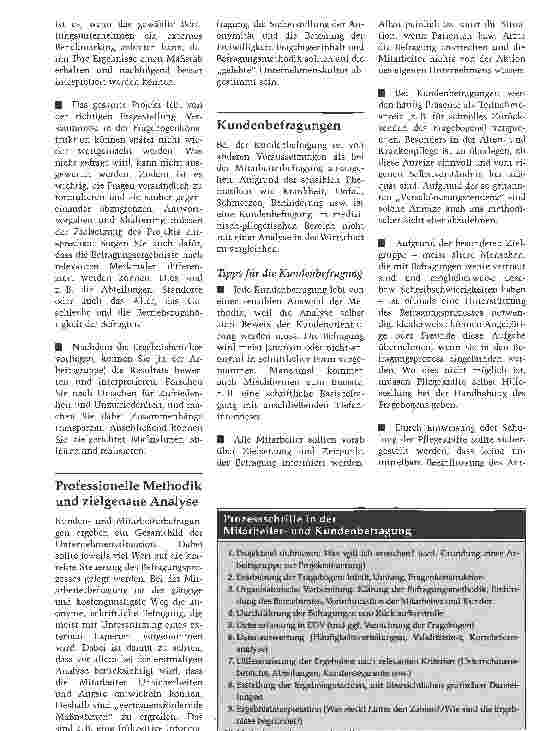 Vorschauseite 4: Das Ohr am Kunden habenMitarbeiterund Kundenbefragungen