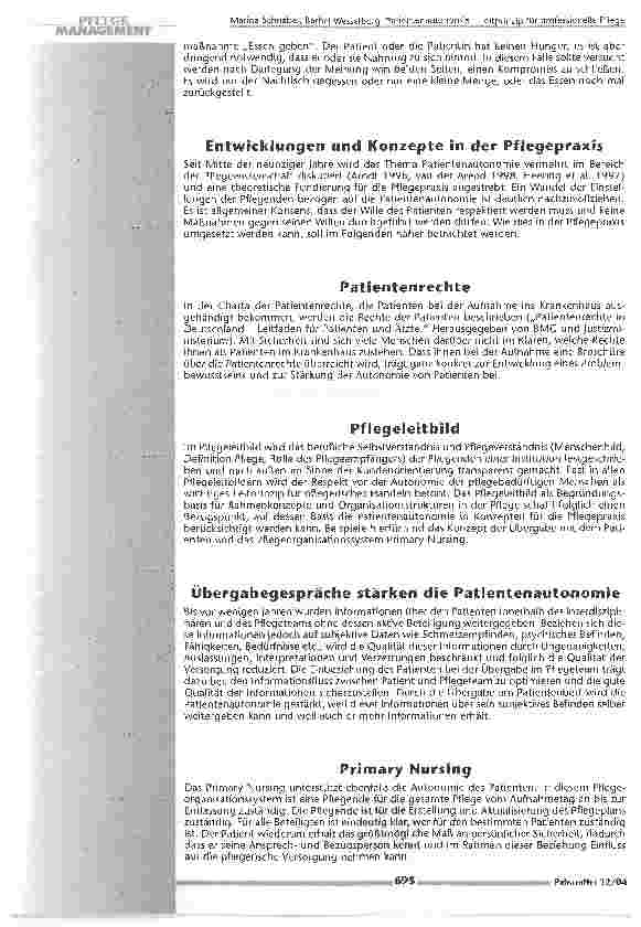 Vorschauseite 5: Patientenautonomie - Leitprinzip für professionelle Pflege