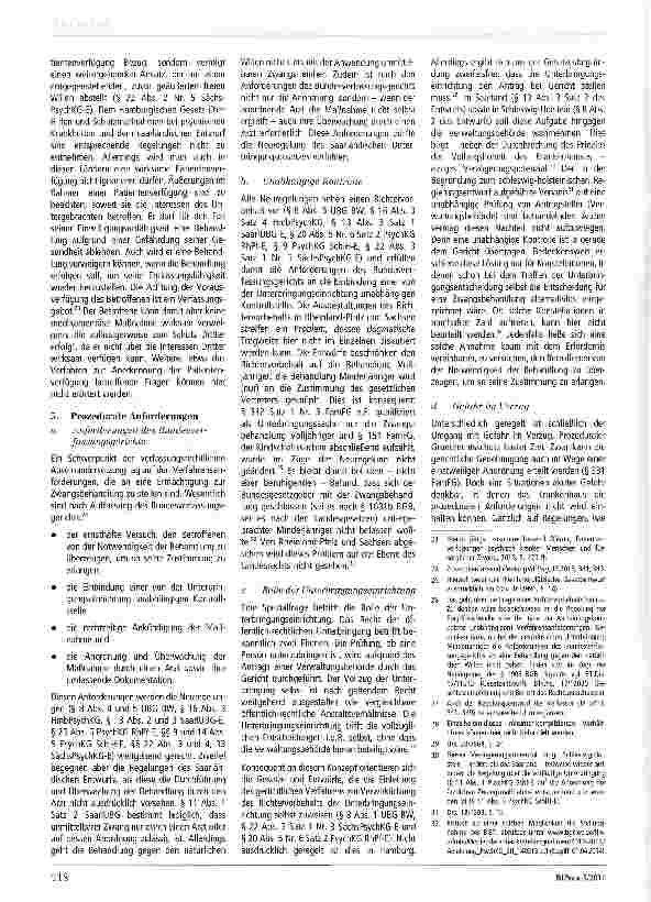 Vorschauseite 4: Die Zwangsbehandlung in der öffentlich-rechtlichen Unterbringung - Stand der Neuregelungen