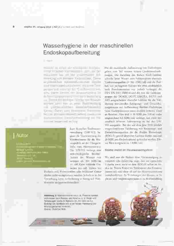 Vorschauseite 1: Wasserhygiene in der nnaschinellen Endoskopaufbereitung