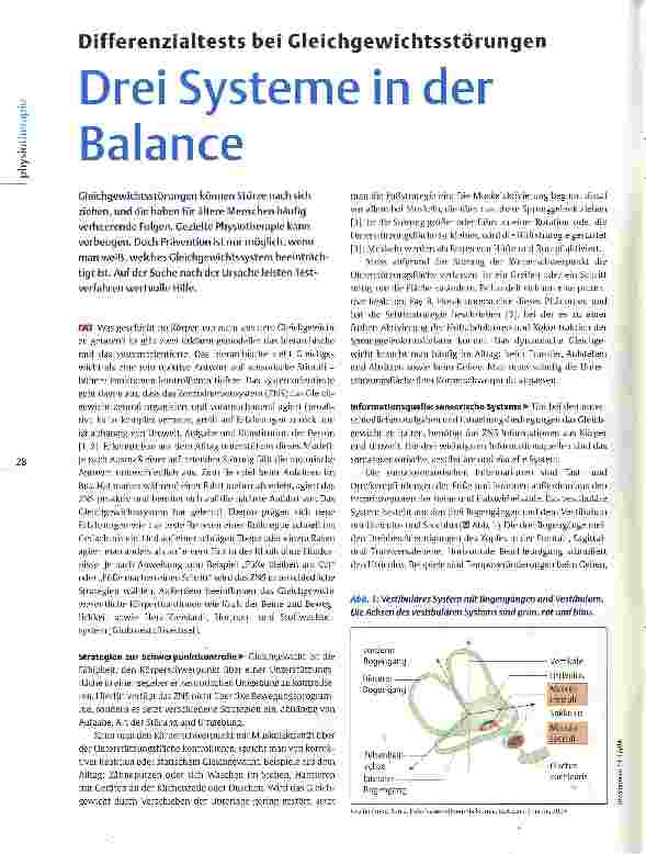 Vorschauseite 1: Differenzialtests bei Gleichgewichtsstörungen Drei Systeme in der Balance