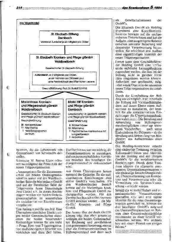 Vorschauseite 5: Zukunftssicherung: Dernbach und Waldbreibach gehen Kooperation ein Einrichtungen der beiden Ordensgemeinschaften werden in eine kirchliche Stiftung überführt.