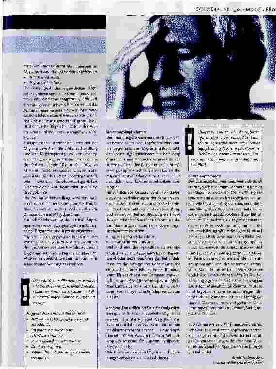 Vorschauseite 2: Schmerztherapie ist Teamarbeit; Kopfschmerz, Arthritis und Arthrose; Tumorschmerz; Rückenschmerz(mehrer kurze Artikel wurden zusammengefasst)