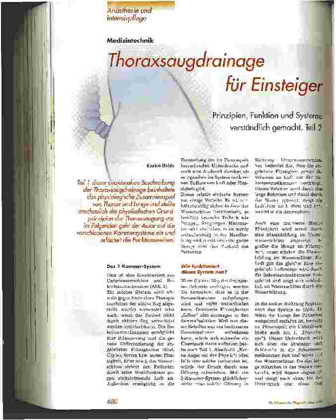 Vorschauseite 1: Thoraxsaugdrainoge für Einsteiger - Prinzipien, Funktion und Systeme verständlich gemacht, Teil 2