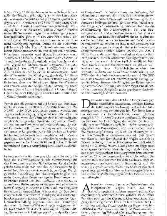 Vorschauseite 2: Zur Kündigung eines Heimvertrages bei verändertem Gesundheitszustand des Bewohners
