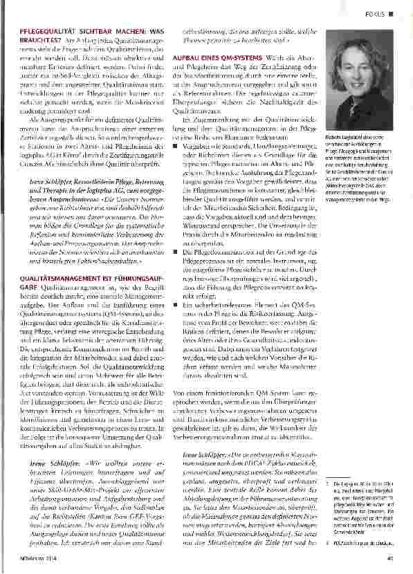 Vorschauseite 2: Sichtbare Pflegequalität
