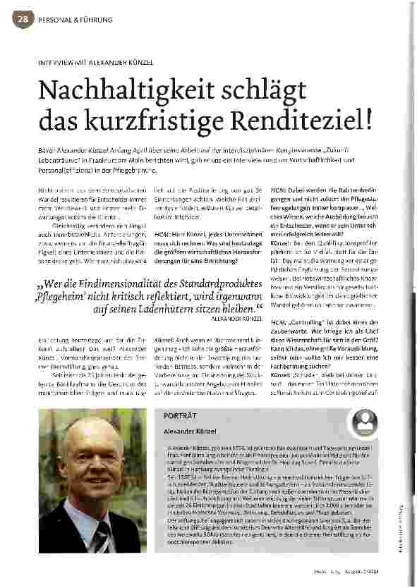 Vorschauseite 1: Nachhaltigkeit schlägt das kurzfristige Renditeziel!