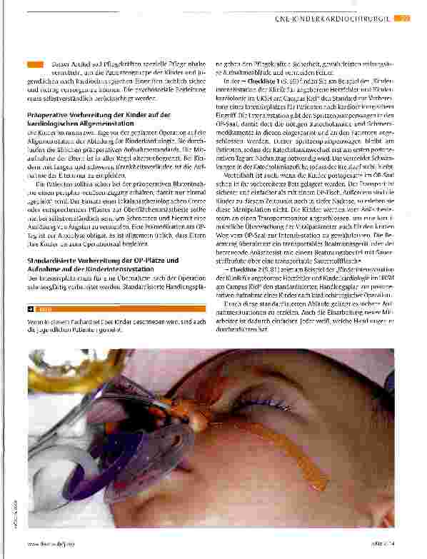 Vorschauseite 2: Postoperative Pflege von Kindern und Jugendlichen nach kardiochirurgischen Eingriffen