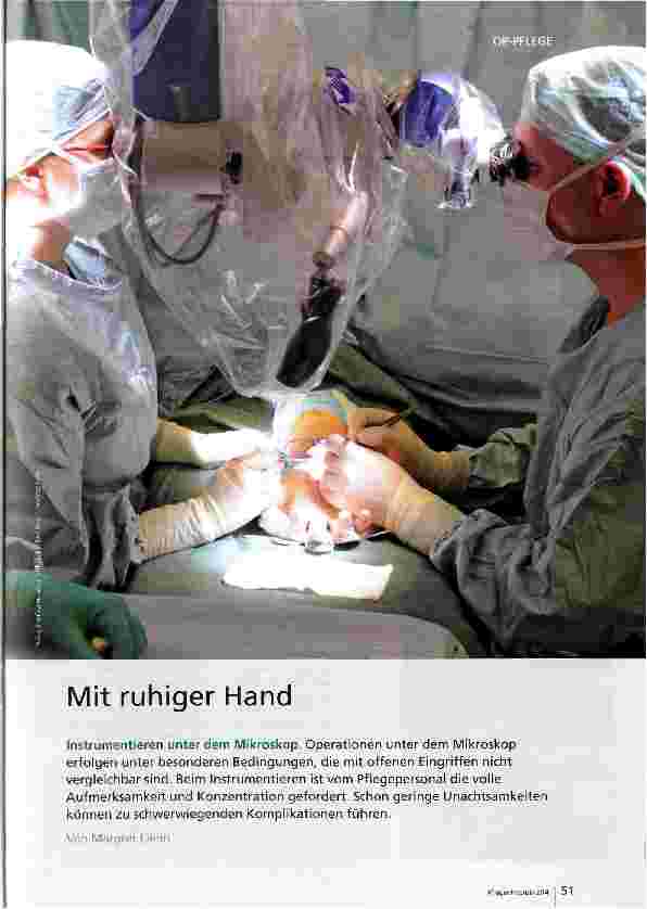Vorschauseite 1: Mit ruhiger Hand - Instrumentieren unter dem Mikroskop