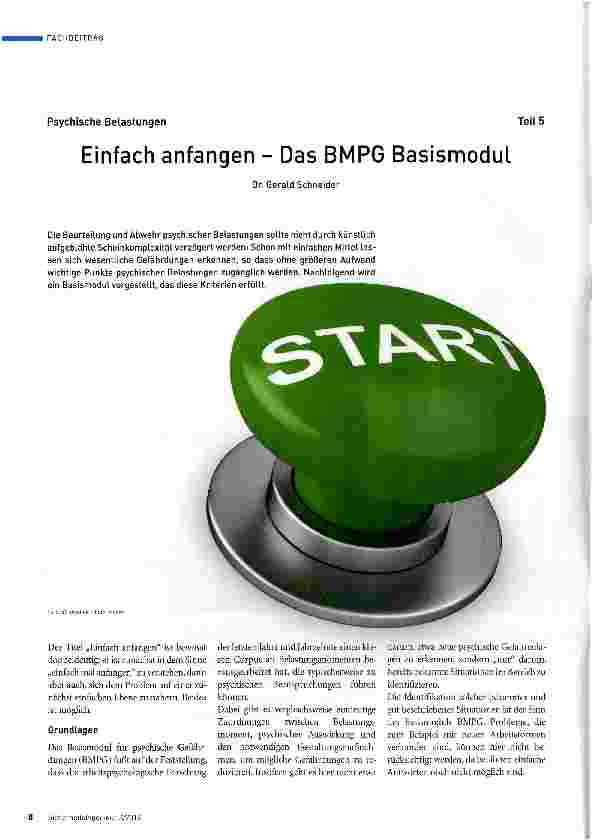 Vorschauseite 1: Einfach anfangen - Das BMPG Basismodul