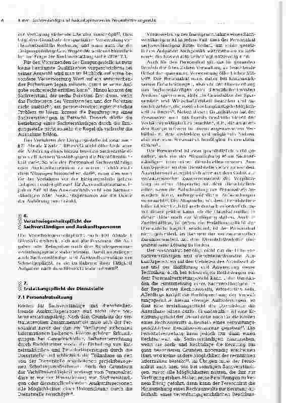 Vorschauseite 3: Sachverständige und Auskunftspersonen im Personalvertretungsrecht