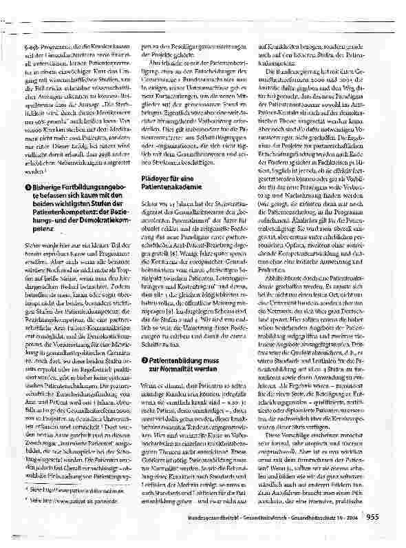Vorschauseite 6: Patientenkompetenz. Was müssen Patienten wissen und können?