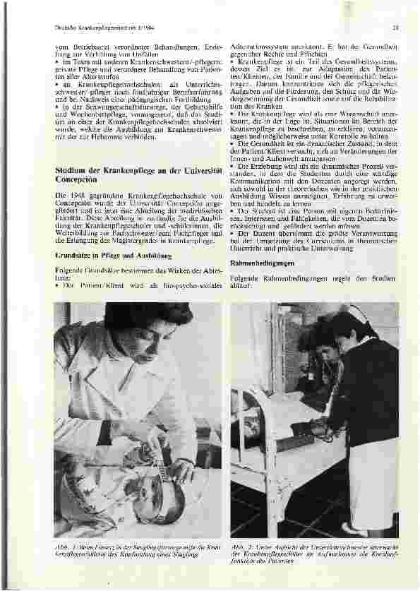 Vorschauseite 2: Das Hochschulprogramm für Krankenpflege an der Universität Concepciön in Chile