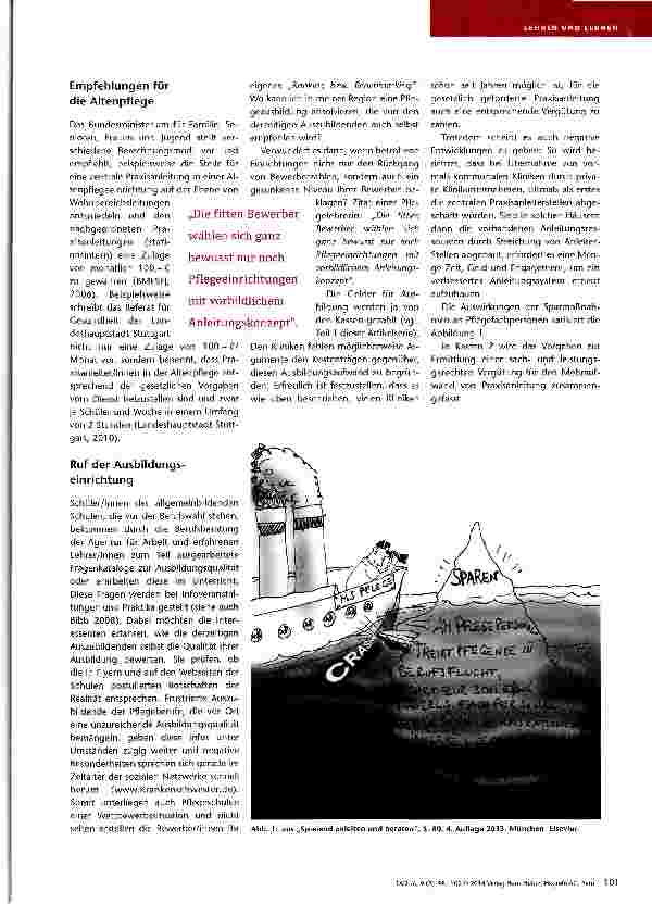 Vorschauseite 4: Vergütung für Praxisanleitung Zur Situation der praktischen Pflegeausbilduna Teil 3