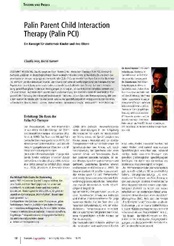 Vorschauseite 1: Palin Parent Child Interaction Therapy (Palin PCI)