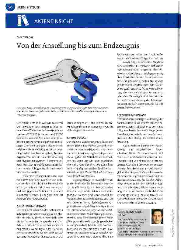 Vorschauseite 1: Von der Anstellung bis zum Endzeugnis