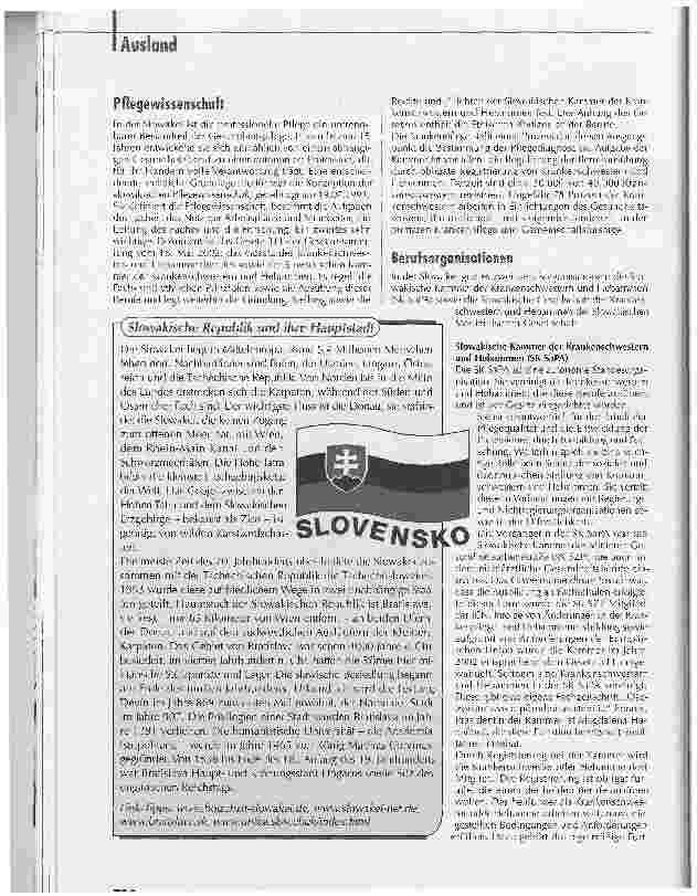 Vorschauseite 2: Eigene Kammer stellt Weichen für die ZukunftPflege in Europa - Slowakische Republik