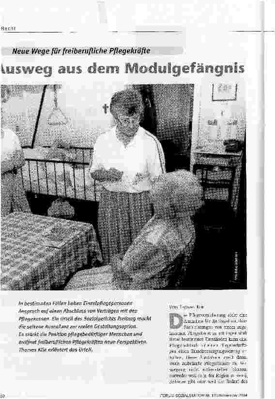 Vorschauseite 1: Ausweg aus dem Modulgefängnis. Neue Wege für freiberufliche Pflegekräfte