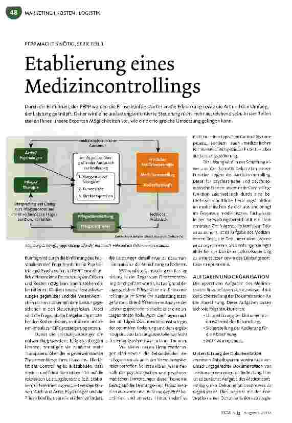 Vorschauseite 1: PEPP MACHTS NÖTIG, SERIE TEIL 1Etablierung eines Medizincontrollings
