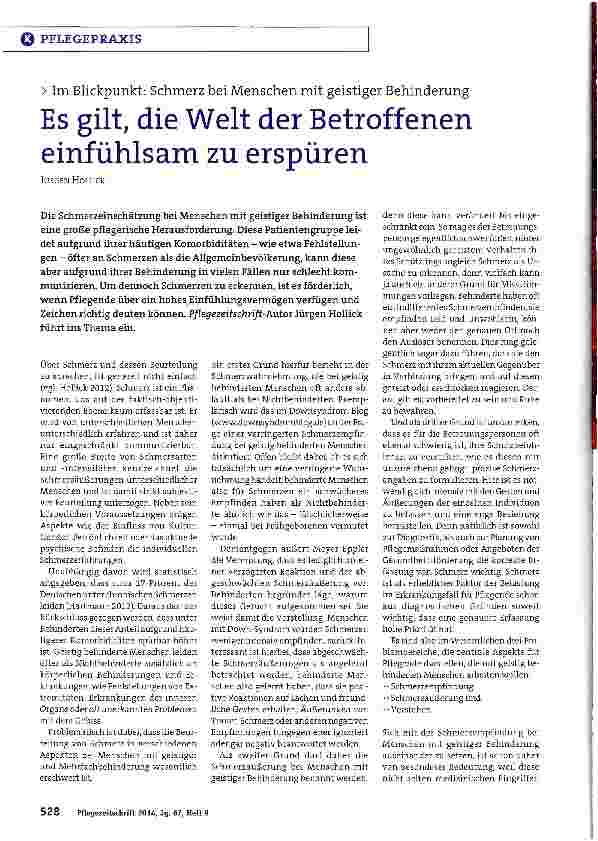 Vorschauseite 1: Es gilt, die Welt der Betroffenen einfühlsam zu erspüren